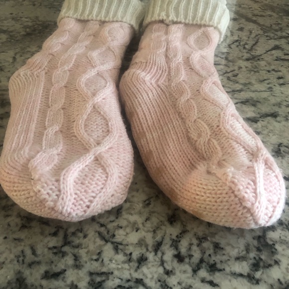 Jane and Bleecker Ballet Pink Fleece Lined Slipper Socks  Size 9-10 EUC - Picture 9 of 10